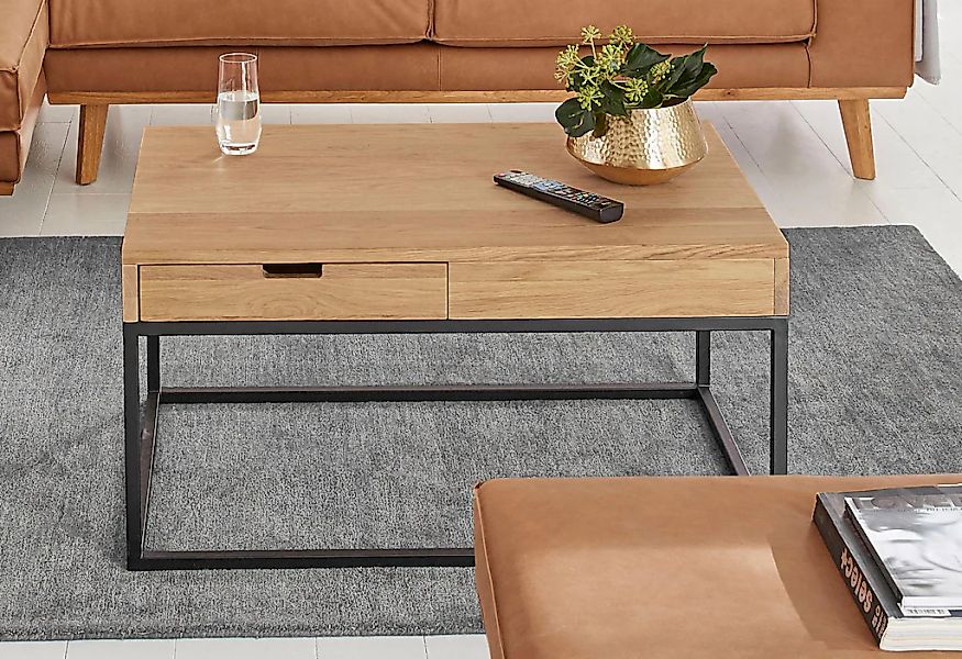 Home affaire Couchtisch "Rava", in 2 Größen, aus massiver Eiche günstig online kaufen