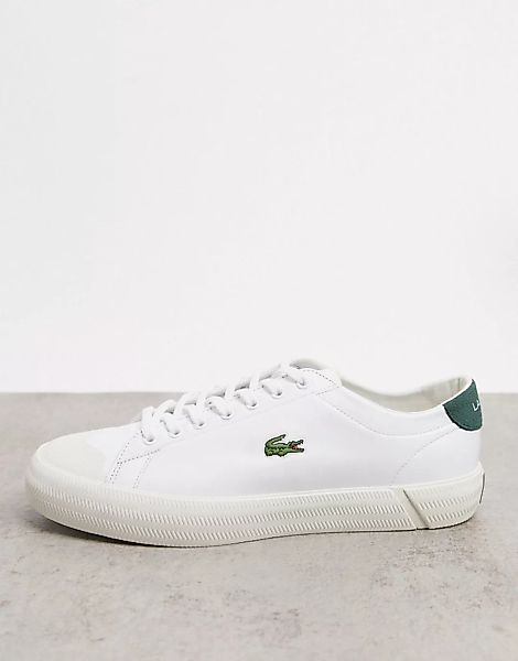 Lacoste – Gripshot – Sneaker aus Leder in Weiß-Grün günstig online kaufen