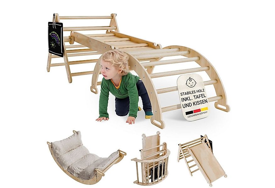 Juskys Klettergerüst Movario Klein, (4-St), Indoor Kletterdreieck, Kletterb günstig online kaufen