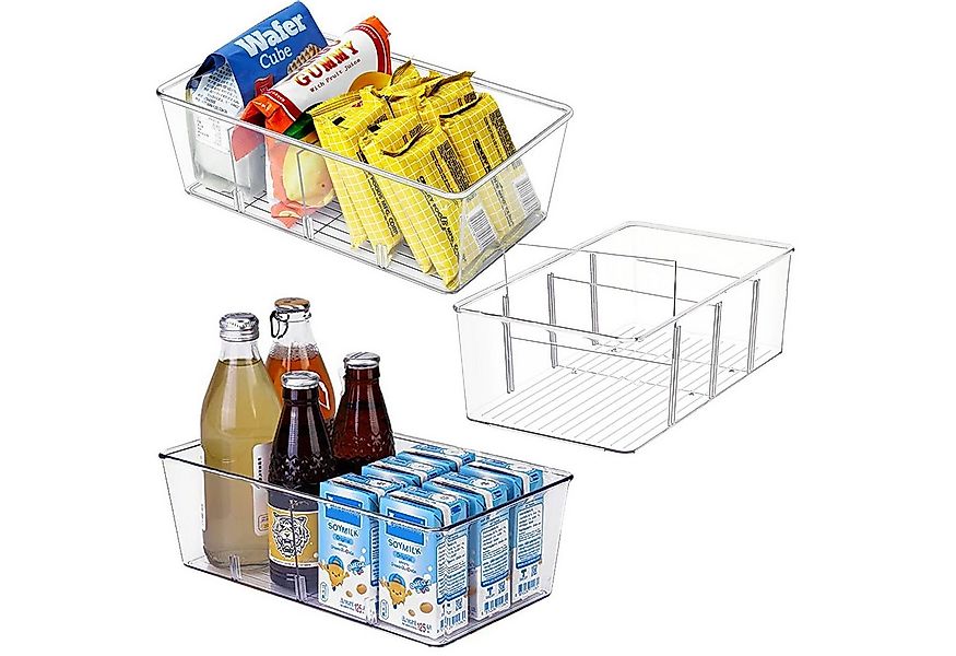 SURFOU Aufbewahrungsbox 3er-Set Kühlschrank Organizer mit Trennwänden – sta günstig online kaufen