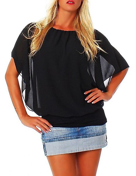 malito more than fashion Chiffonbluse malito Damen Bluse im Fledermaus Look günstig online kaufen