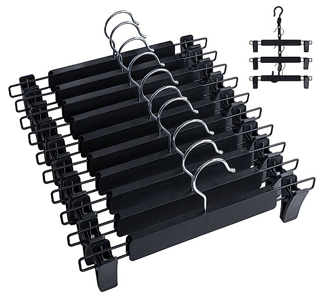 ElitVita Kleiderbügel 10 Stück Hosenspanner mit Clip Hosenbügel Rockbügel C günstig online kaufen