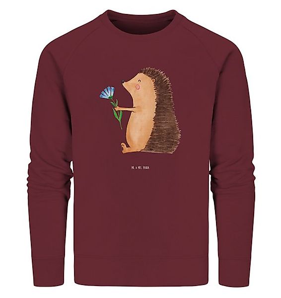 Mr. & Mrs. Panda Longpullover Igel Blumen Größe L - Burgundy - Geschenk, lu günstig online kaufen