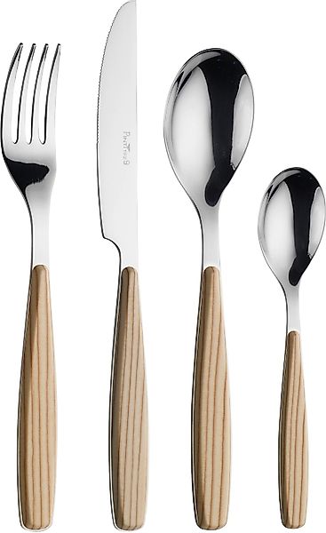 PINTINOX Besteck-Set "Riva" mit Kunststoffgriff in Holz-Optik günstig online kaufen