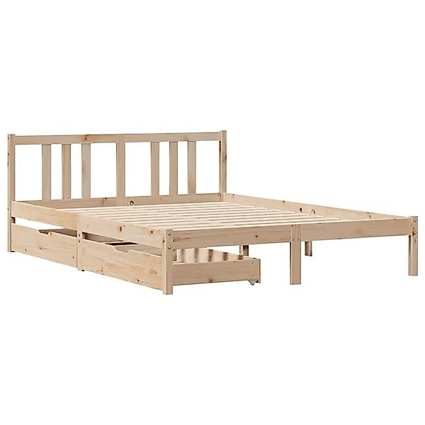 vidaXL Massivholzbett ohne Matratze 135x190 cm Kiefernholz 3301626 günstig online kaufen