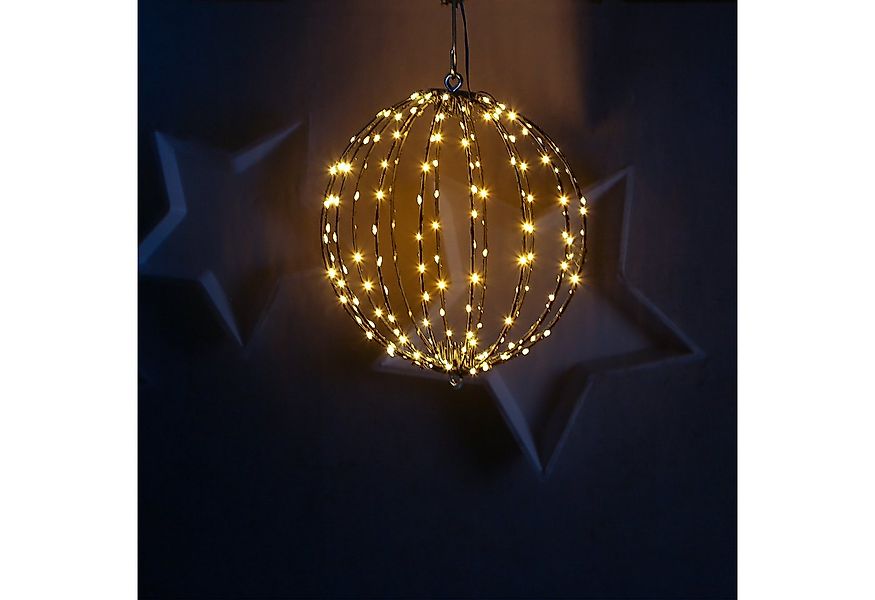 MARELIDA LED Kugelleuchte Drahtkugel Leuchtkugel faltbar D: 28cm 192LED 8Mo günstig online kaufen