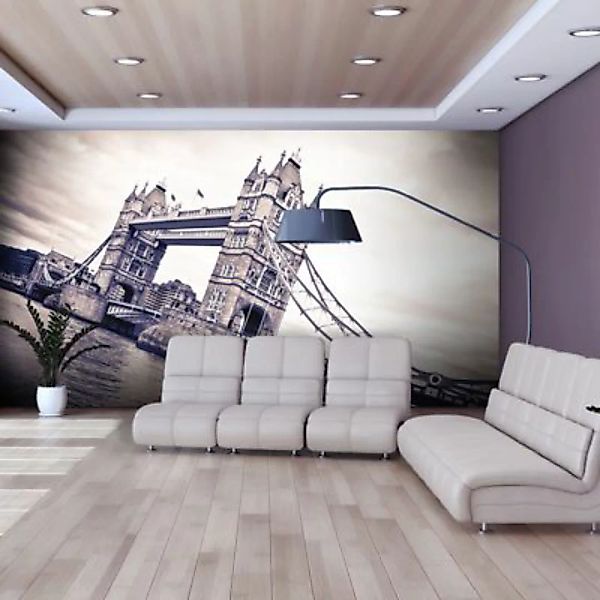 artgeist Fototapete Tower Bridge creme/grau Gr. 400 x 309 günstig online kaufen