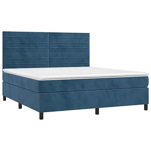 vidaXL Boxspringbett mit Matratze & LED Dunkelblau 180x200 cm Samt 3136201 günstig online kaufen