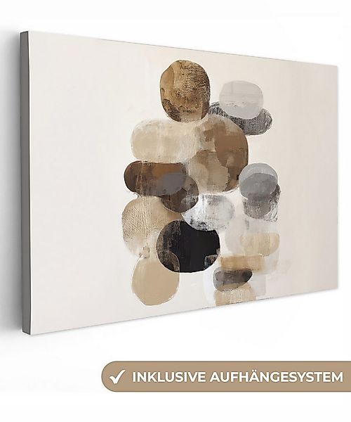 OneMillionCanvasses® Leinwandbild Oval - Farbflächen - Pinselstriche, Fotod günstig online kaufen