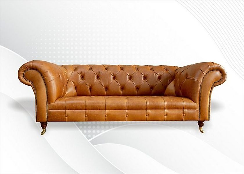 Xlmoebel 3-Sitzer Chesterfield Dreisitzer Sofa in Nussbraun mit modernem De günstig online kaufen