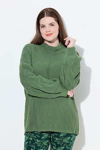 Ulla Popken Strickpullover Pullover Zopfmuster Stehkragen günstig online kaufen