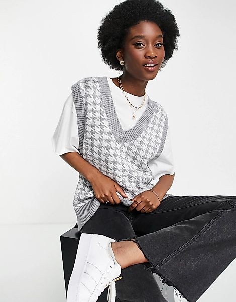 Abercrombie & Fitch – Ärmelloser Pullover in Grau mit V-Ausschnitt und Hahn günstig online kaufen