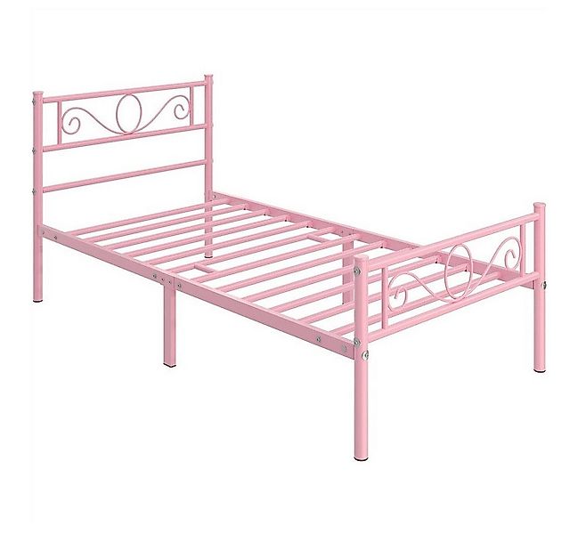 Yaheetech Bettgestell Metallbett mit Kopfteil, Einzelbett/Doppelbett Metall günstig online kaufen
