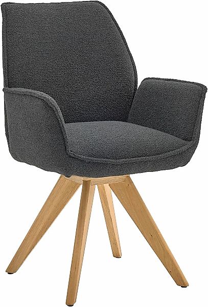 Musterring Esszimmerstuhl "Tiama", Bouclé, Stativgestell Eiche massiv, 180 günstig online kaufen