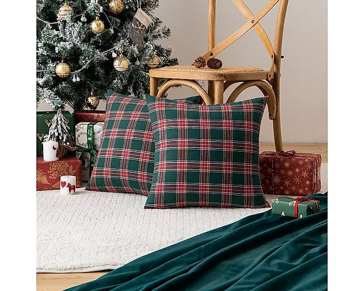 BTTO Kissenbezüge Kissenbezüge weihnachten 45x45cm,Kariert Plaid Quadratisc günstig online kaufen
