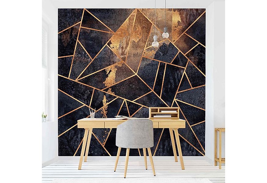Bilderdepot24 Vliestapete Abstrakt Onyx Gold Muster Geometrisch Tapete Wand günstig online kaufen