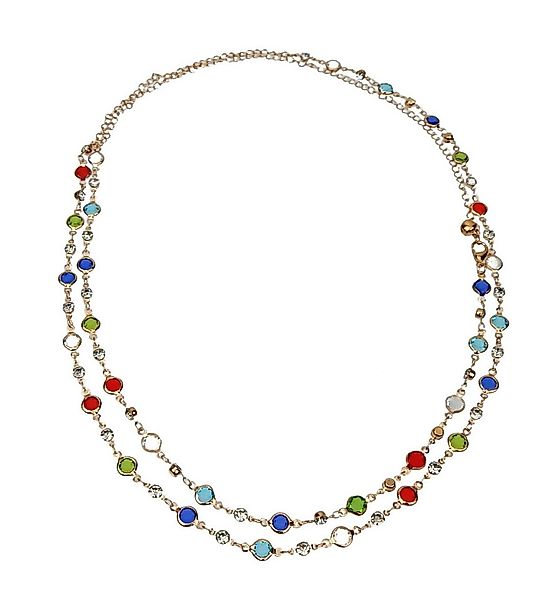 Ella Jonte Collier, Halskette gold mit bunten Steinen Kette zum kurz oder l günstig online kaufen