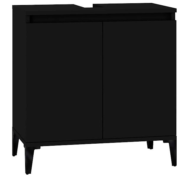 furnicato Waschbeckenschrank Waschbeckenunterschrank Schwarz 58x33x60 cm Ho günstig online kaufen