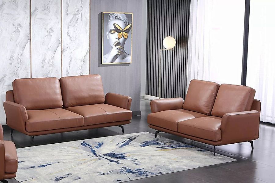 JVmoebel Sofa Sofagarnitur 3+2 Sitzer Ledersofa Couch Wohnlandschaft Garnit günstig online kaufen