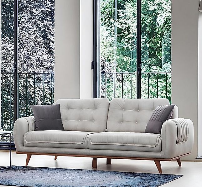 Xlmoebel 3-Sitzer Graue Wohnzimmercouch Polstermöbel Dreisitzer-Sofa, 1 Tei günstig online kaufen