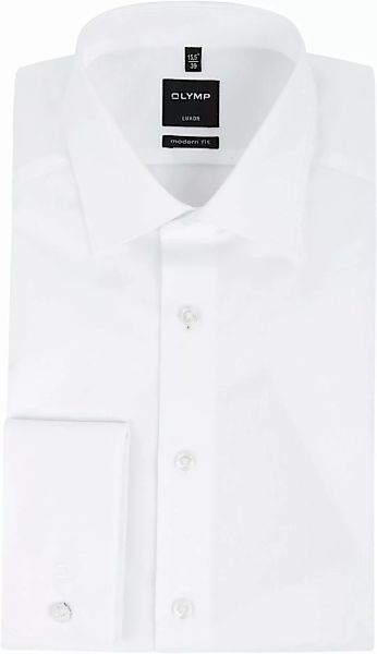 OLYMP Luxor Hemd Modern Fit Doppelmanschette Weiß - Größe 48 günstig online kaufen