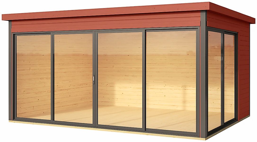 LASITA MAJA Gartenhaus "DOMEO 4 SCHWEDENROT/ANTHRAZIT" Fundamentmass 4180 x günstig online kaufen