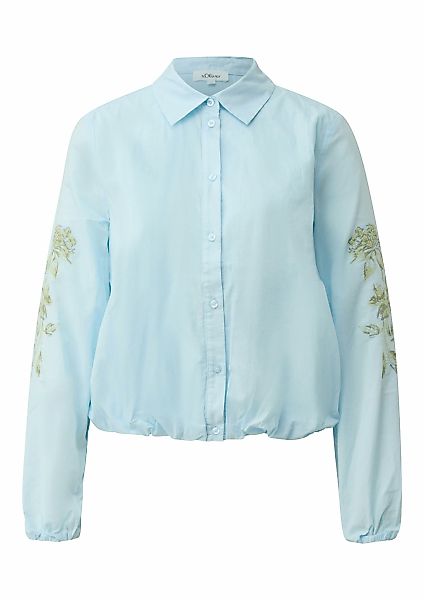s.Oliver Langarmbluse mit floralen Stickereien an den Armen günstig online kaufen