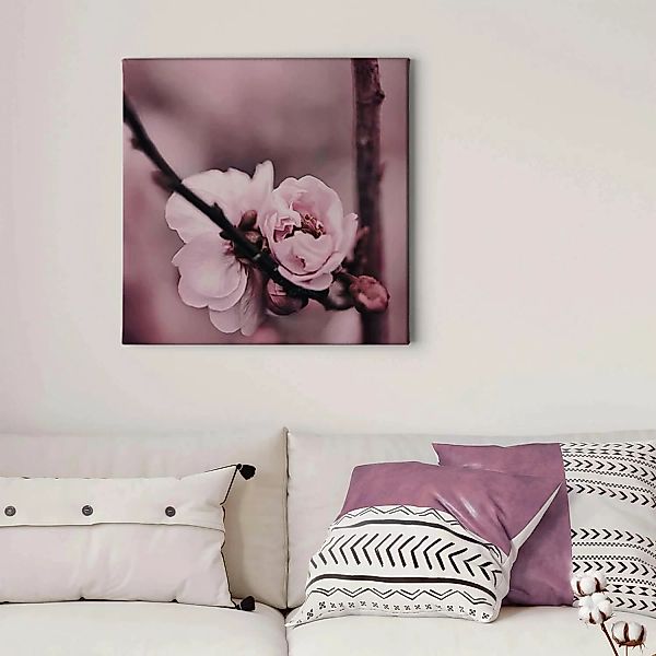 Bricoflor Bild Japanische Kirschblüte Rosa Leinwand Bild Mit Blumen Ideal F günstig online kaufen