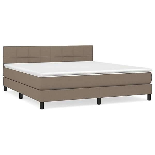 vidaXL Boxspringbett mit Matratze Taupe 180x200 cm Stoff 3140077 günstig online kaufen