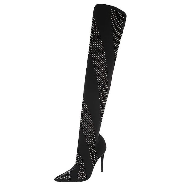 Ital-Design Elegante Overknee-Stiefel mit Glitzer-Details für günstig online kaufen
