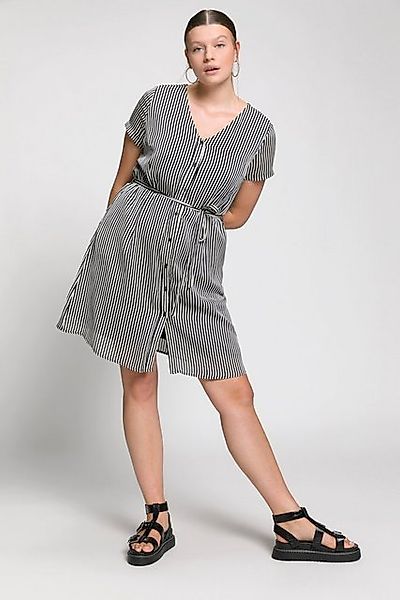 Studio Untold Jerseykleid Kleid A-Line Streifen V-Ausschnitt Bindeband günstig online kaufen