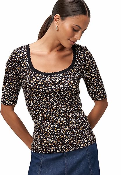 Zero Kurzarmshirt "zero Blumenshirt mit Wellensaum", (1 tlg.), weiteres Det günstig online kaufen