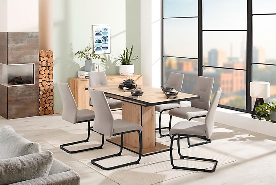 HELA Essgruppe »Ariana, Esstisch mit 6 Stühlen, ausziehbarer Küchentisch« S günstig online kaufen