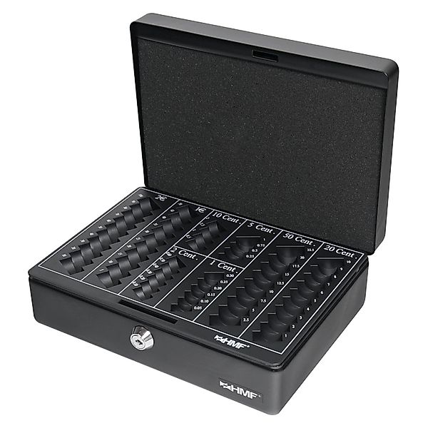 HMF 208 Geldkassette Euro-Münzzählbrett 25 x 18 x 9 cm Schwarz günstig online kaufen