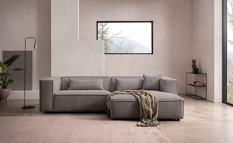 LeGer Home by Lena Gercke Ecksofa "PIARA mit Kedernaht, Cord, Leinenoptik o günstig online kaufen