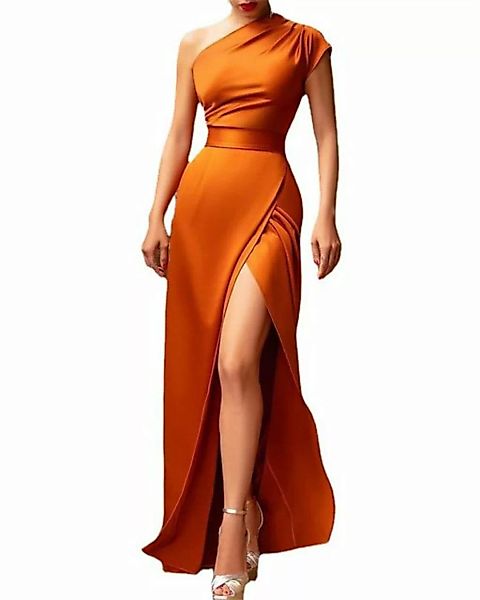 RUZU UG Abendkleid Sommerliches orangefarbenes, ärmelloses, schulterfreies günstig online kaufen
