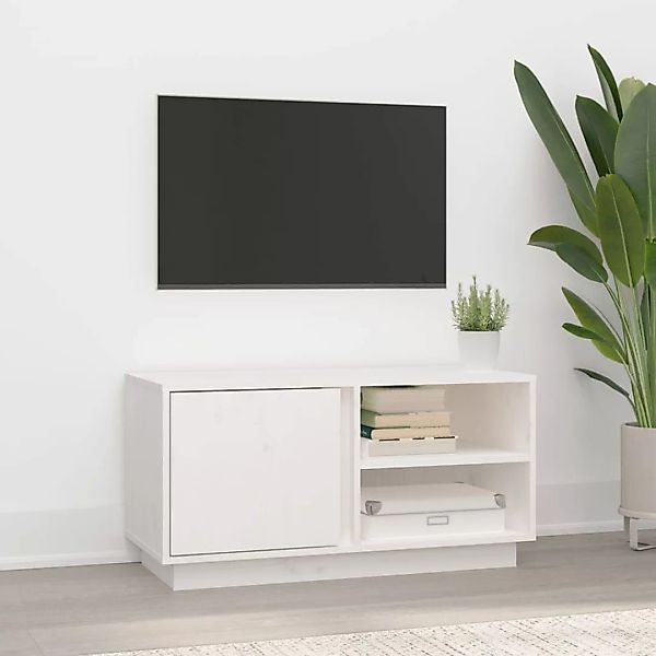 Vidaxl Tv-schrank Weiß 80x35x40,5 Cm Massivholz Kiefer günstig online kaufen