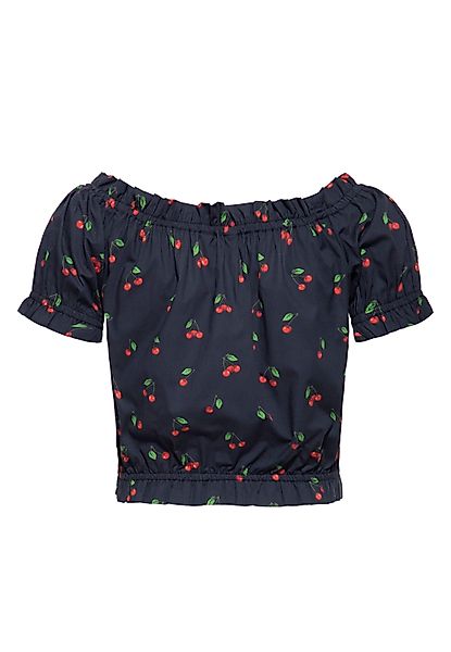 QueenKerosin Kurzarmbluse Cherry mit Allover-Print günstig online kaufen