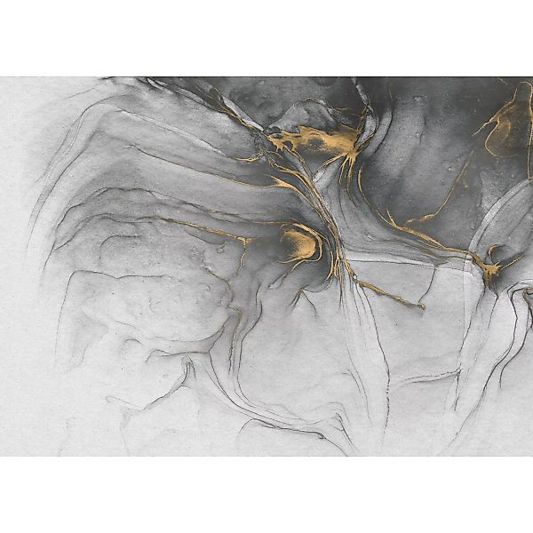 Komar Vliesfototapete Ink Gold Flow 350 cm x 250 cm günstig online kaufen