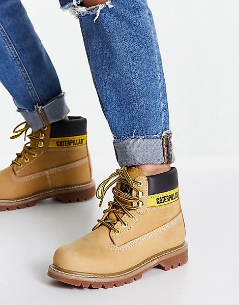 Cat Footwear – Colorado-Stiefel aus Leder in Honig-Neutral günstig online kaufen