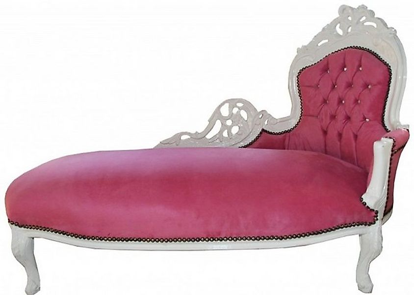 Casa Padrino Chaiselongue Barock Chaiselongue "King" Rosa/Weiß mit Bling Bl günstig online kaufen