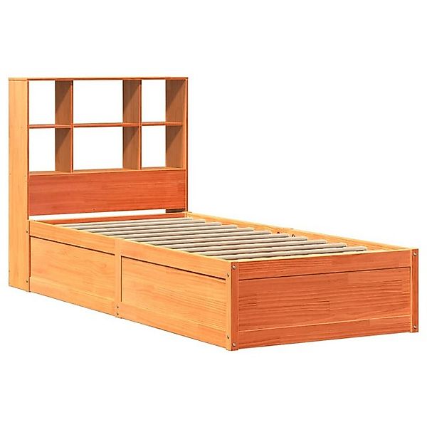 vidaXL Bett Massivholzbett ohne Matratze Wachsbraun 90x190 cm Kiefernholz günstig online kaufen