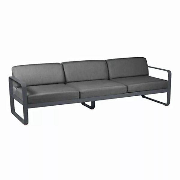 Gartensofa 3-Sitzer Bellevie metall textil grau 3-Sitzer-Sofa / L 235 cm - günstig online kaufen