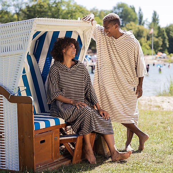 HOMELEVEL Bademantel Badeponcho Unisex aus 100% günstig online kaufen