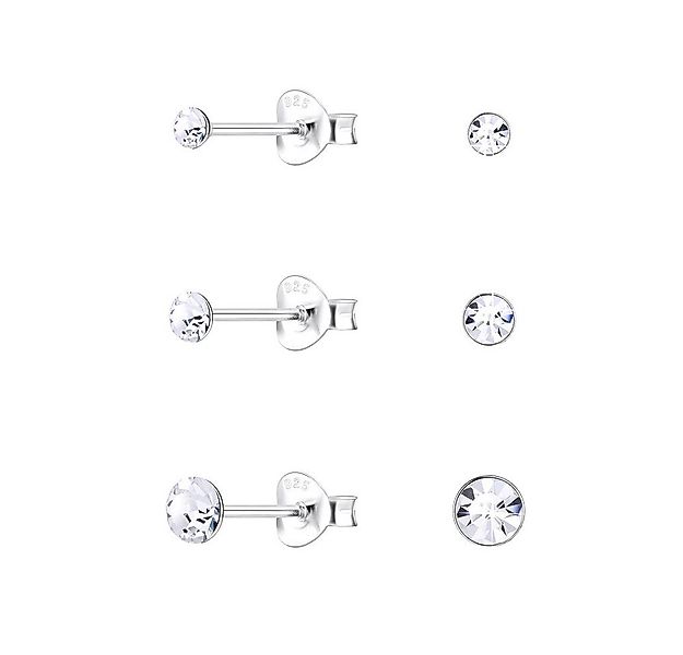 Order & Smile Schmuck Ohrstecker-Set 3er Stecker Set Basic Ohrstecker Krist günstig online kaufen