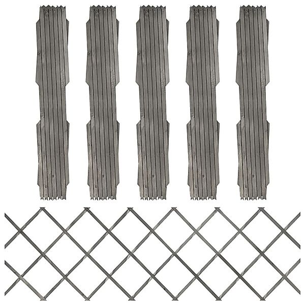vidaXL Gartenzaun Rankzäune 5 Stk. Grau günstig online kaufen