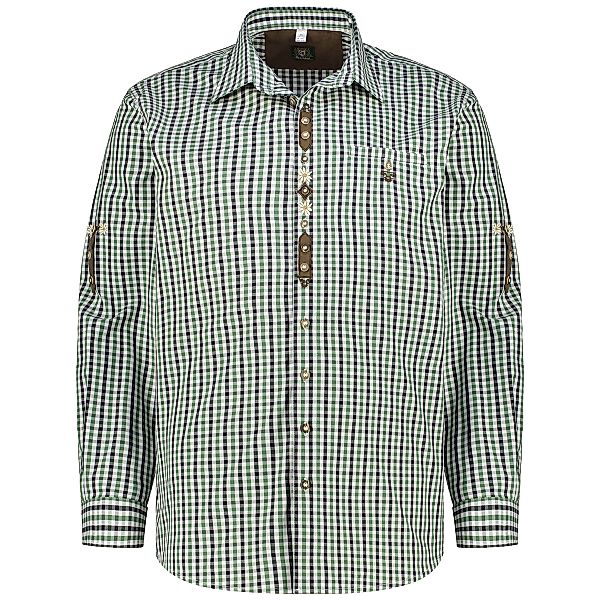 Orbis Trachtenhemd mit Krempelärmeln Farbe waldgrün Größe: 5XL günstig online kaufen
