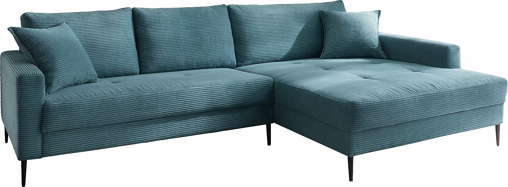 Trends by HG Ecksofa »Summer L-Form«, in Cord-Stoff mit Metallfuß günstig online kaufen