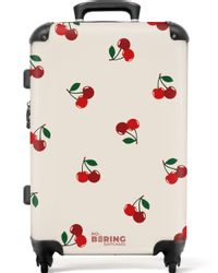 NoBoringSuitcases.com© Hartschalen-Trolley Beigefarbener Hintergrund mit Mu günstig online kaufen