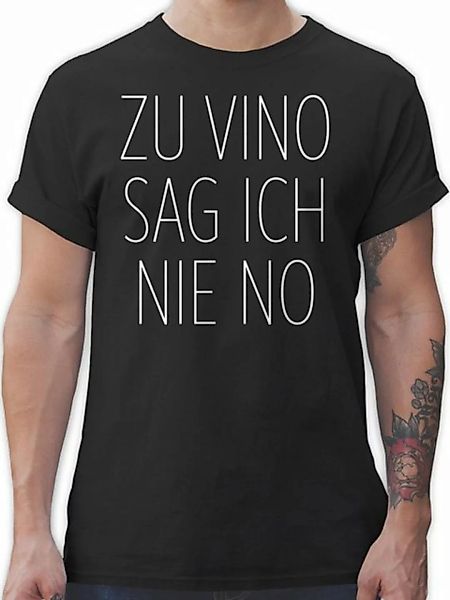 Shirtracer T-Shirt Zu Vino sag ich nie No weiß Sprüche Statement mit Spruch günstig online kaufen